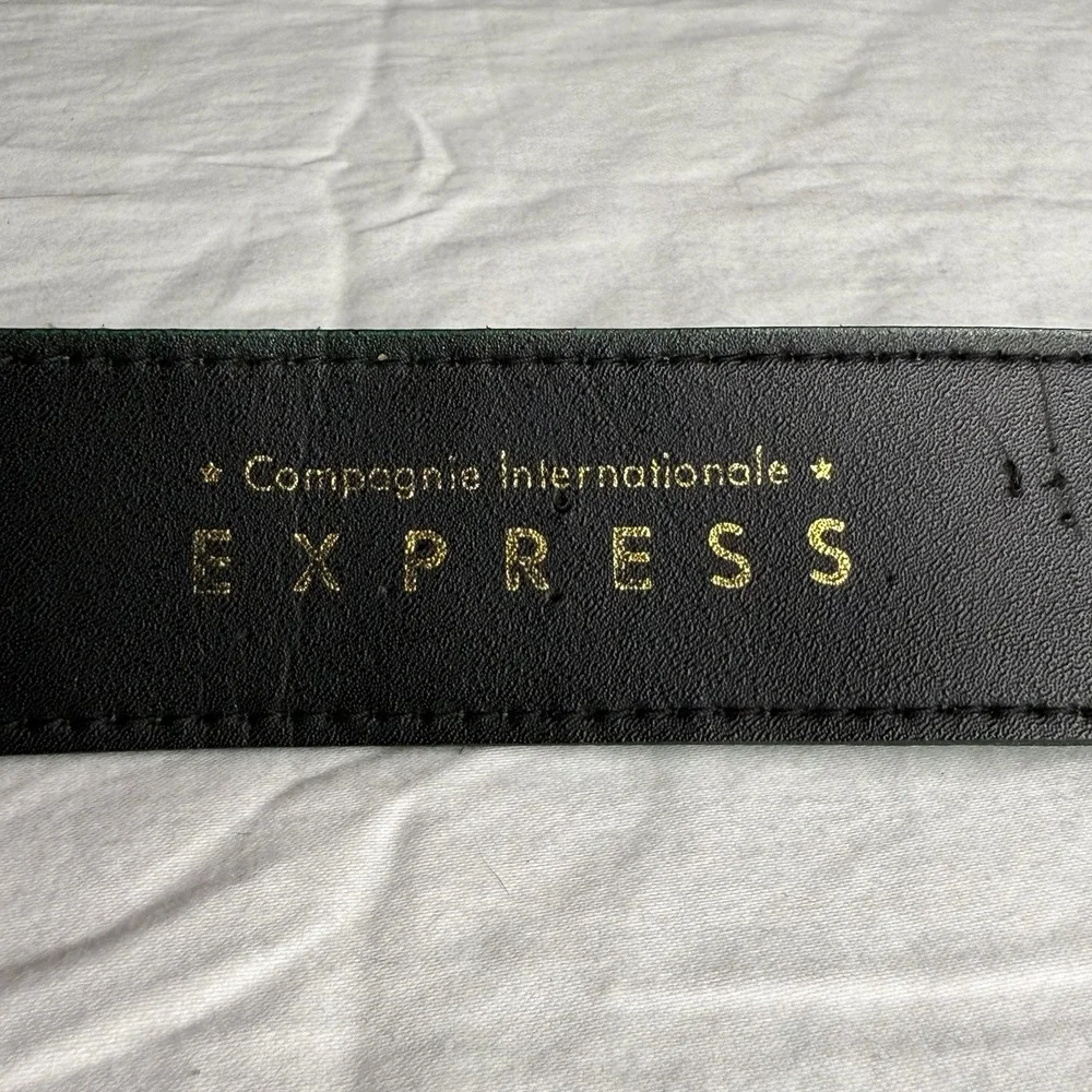 Vintage 80s/90s Compagnie Internationale Express Green Leather Suede‎ Belt Small